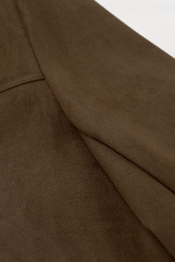 Vintage Suede Insulated Notch Lapel Coat