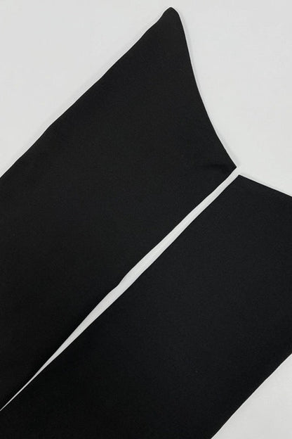 Solid Asymmetrical Neck Cutout Tie Fitted Bodycon Mini Dress