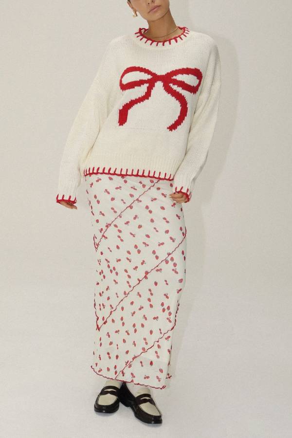 Rosalia Red Bows Knit Sweater