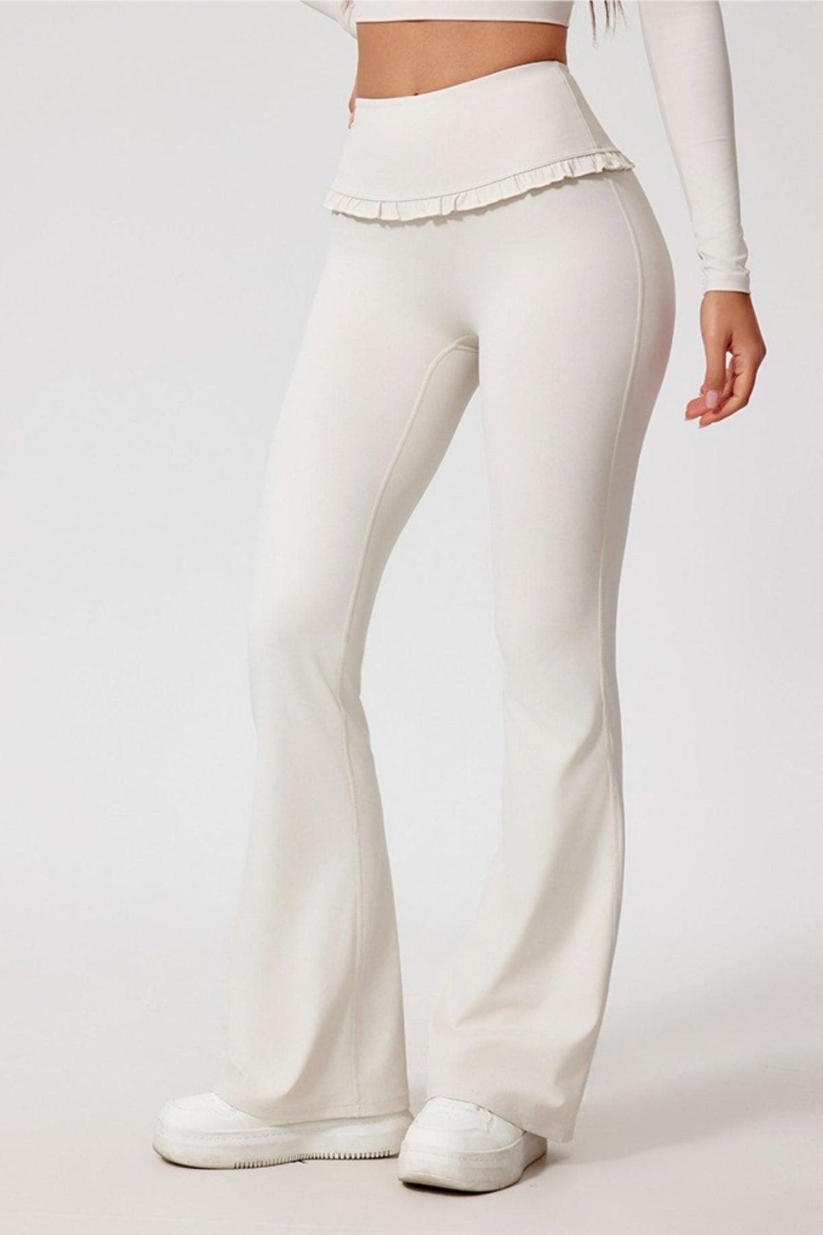 Lace Detail High-Rise Booty Sculpting Yoga Leggings