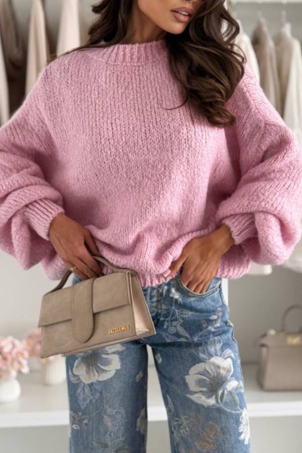 FIERRA pastel pink sweater with wool