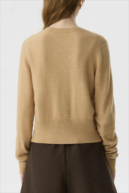 Wool Blend College Style Cardigan