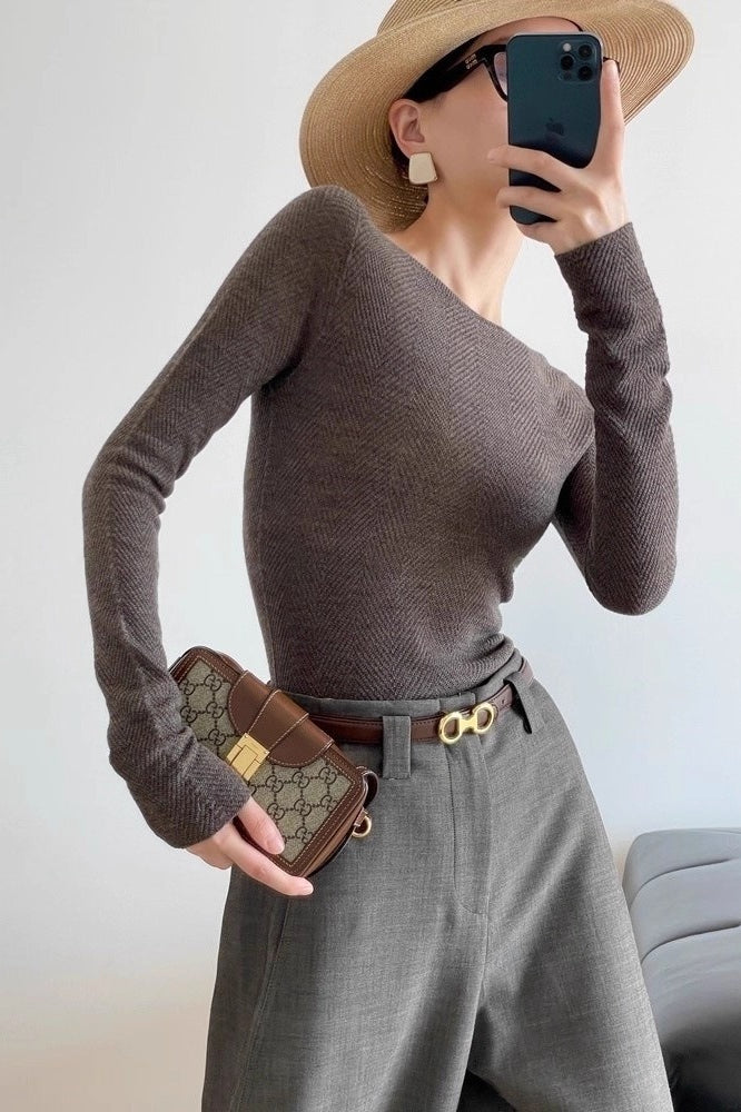 Seamless Ripple Stitch Knit Top