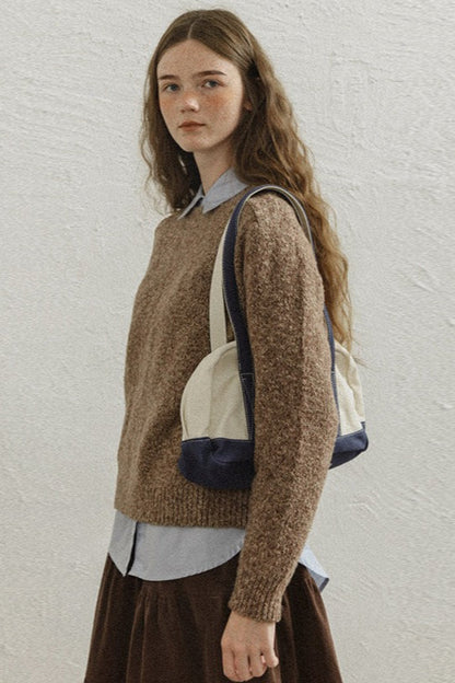 Vintage Brown Crewneck Knit Top