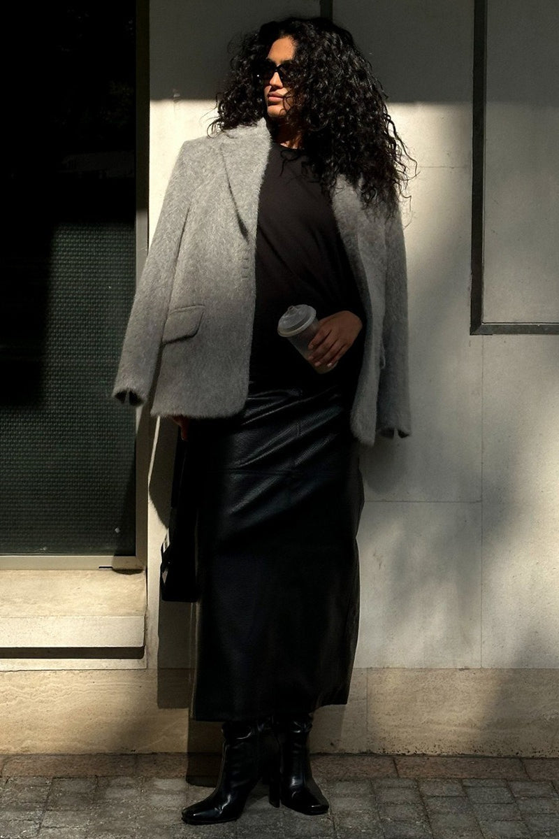 Soft Pile Notch Collar Coat