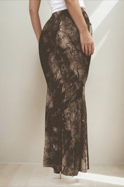 Retro Printed Chic Slim Long Skirt