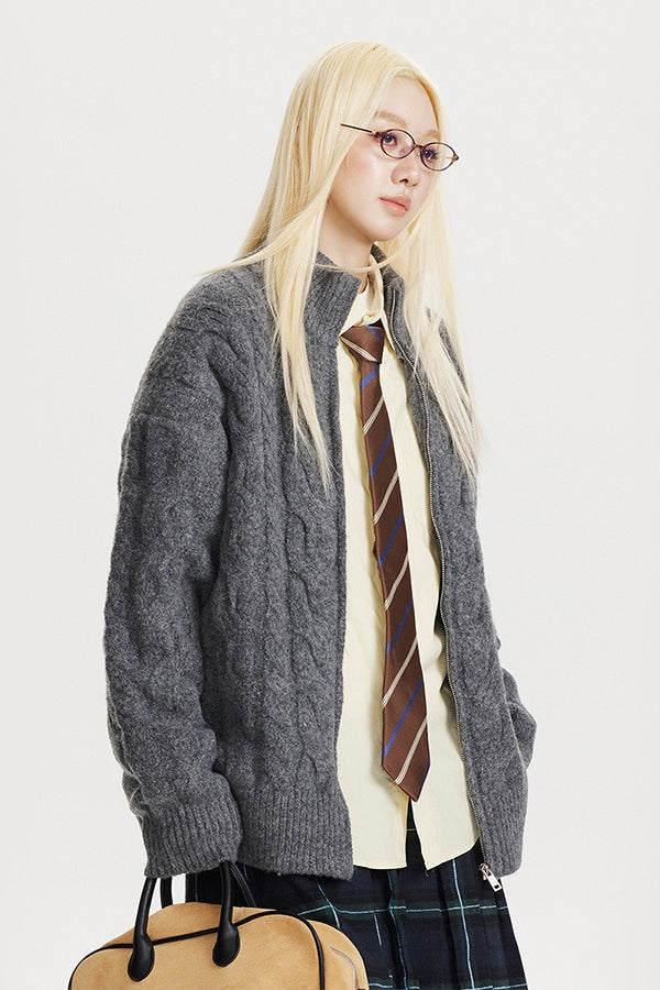 Oversized Cable Knit Cardigan