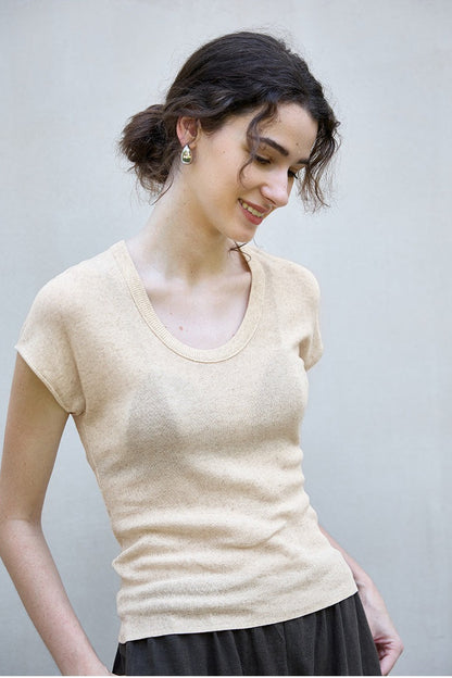 Lightweight Crewneck Knit Top