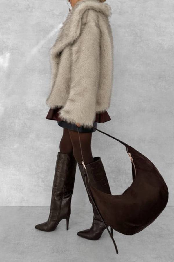 PREMIUM GREY FUR COAT