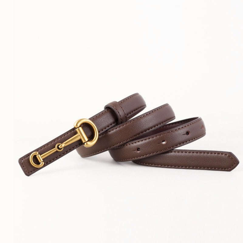 Horseshoe Buckle Slim Minimal Casual Belt
