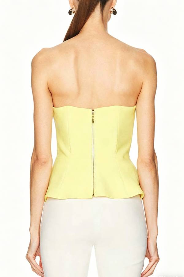 Create Beauty Flower Appliques Off Shoulder Tailored Waist Tank Top