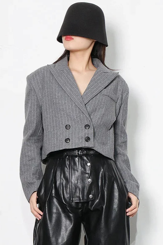 Striped Double Button Blazer