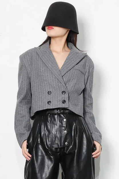 Striped Double Button Blazer