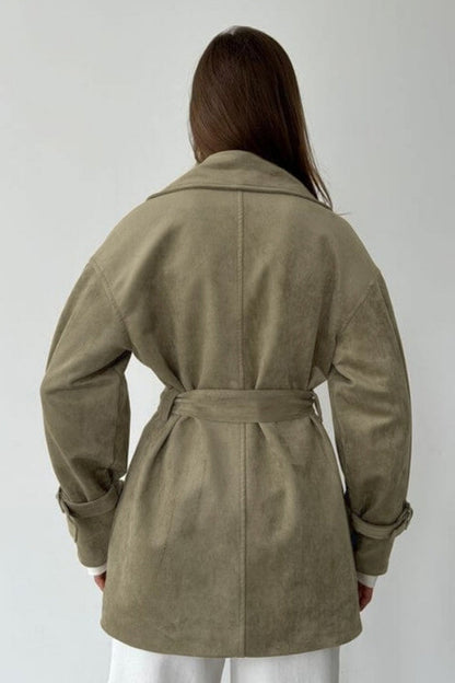 Vintage Suede Notch Collar Coat