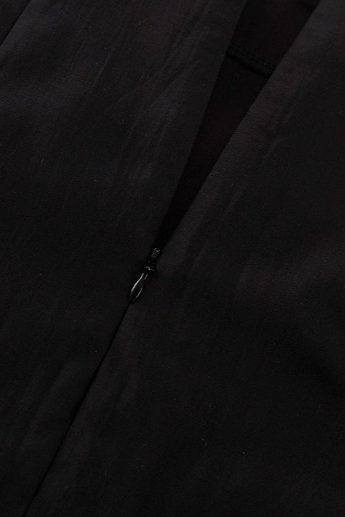 Double Layer Sheer Black High Slit Bodycon Skirt