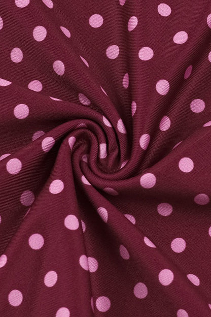 Polka Dot Square Neck Spaghetti Strap Bodycon Maxi Dress