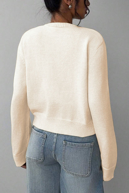 Lightweight Round Neck Button Cardigan