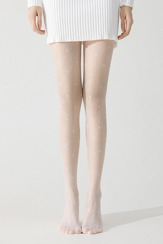 Sheer Polka Dot Snag Resist Non-Slip Tights