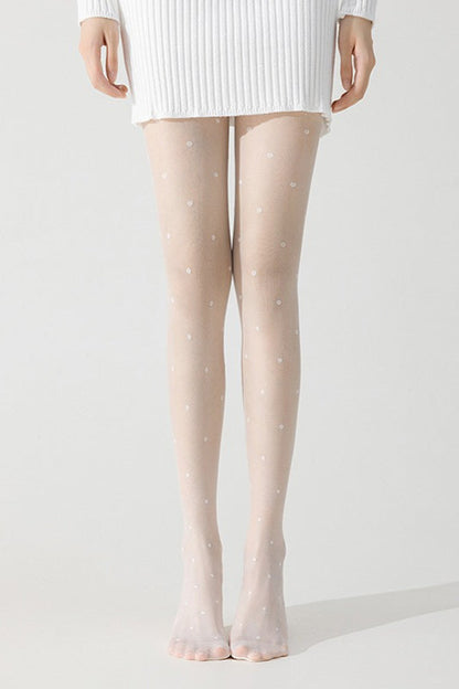 Sheer Polka Dot Snag Resist Non-Slip Tights