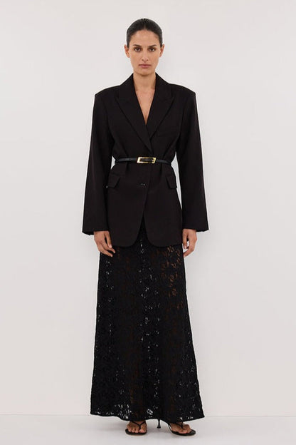 Elegant Sheer Lace Bodycon Maxi Skirt