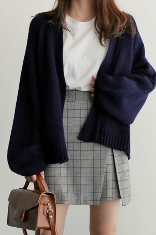ropped Relaxed Cardigan