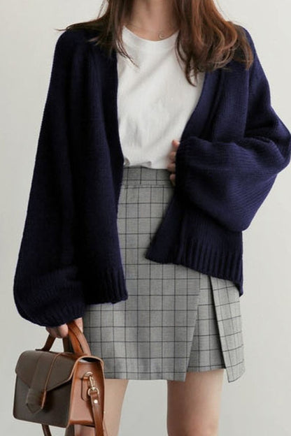 ropped Relaxed Cardigan