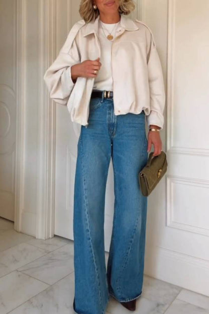 Jacket casual oversized long sleeve fashionable street style jacket