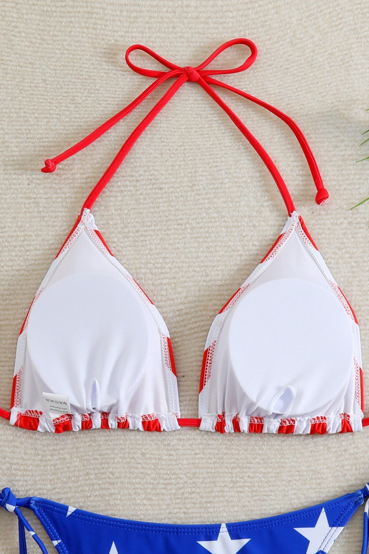 Halter Triangle Tie US Flag Bikini Set