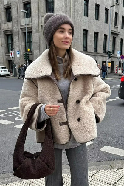 Fleece Lapel Short Jacket