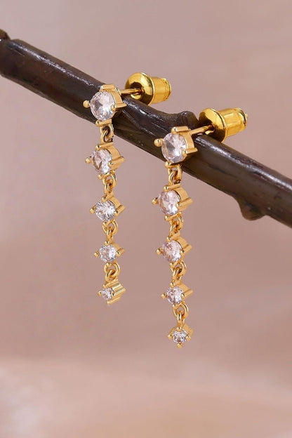Sterling Silver Zirconia Pearl Stud Earrings