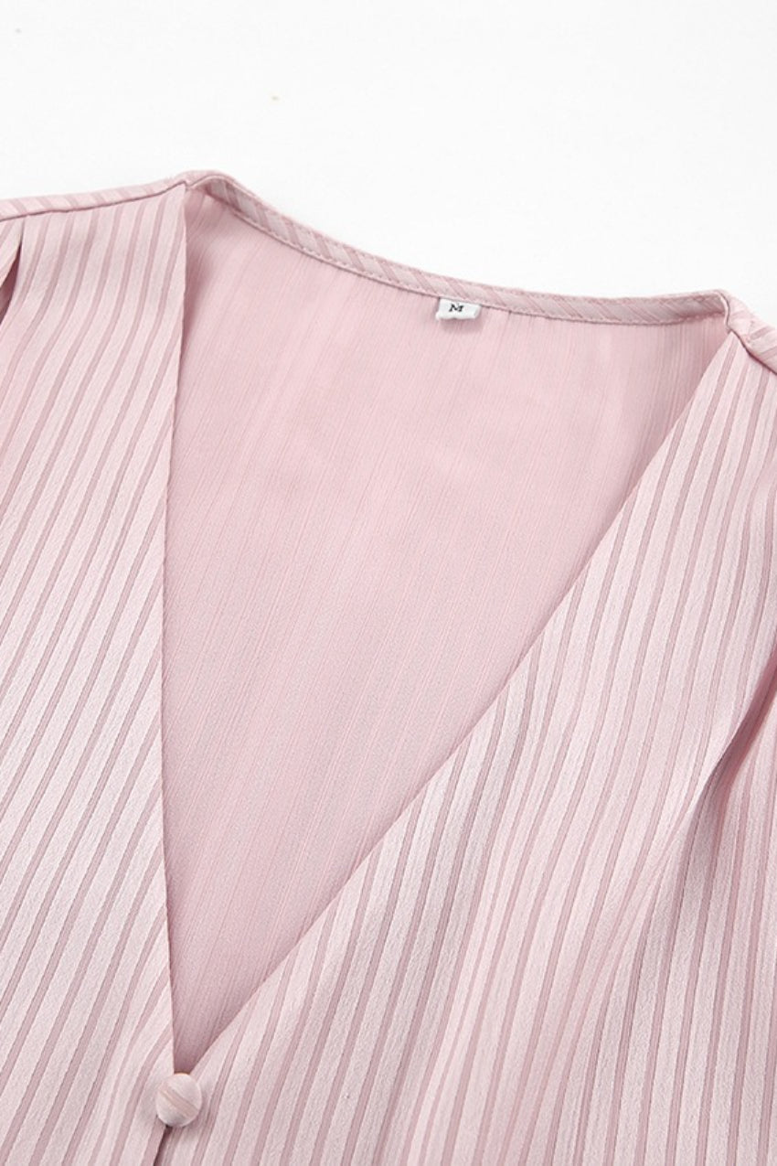 Loose Fit Long Sleeve Casual Detachable Collar Blouse
