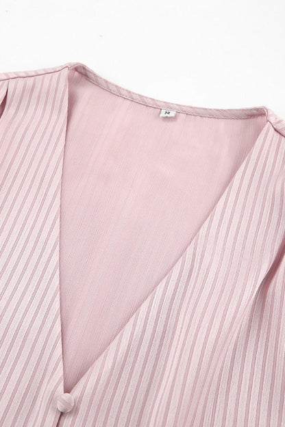 Loose Fit Long Sleeve Casual Detachable Collar Blouse