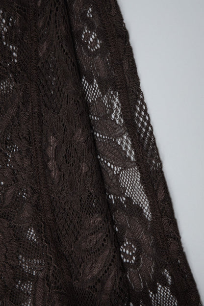 Sexy Deep V Lace Patchwork Slim Fit Tee