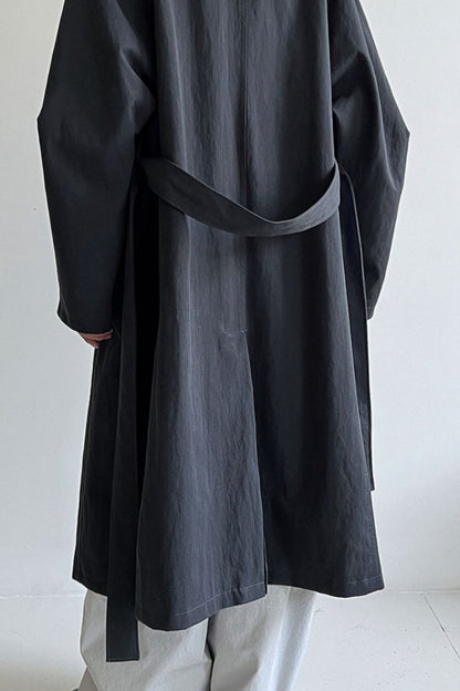 Oversized One Button Stand Collar Overcoat