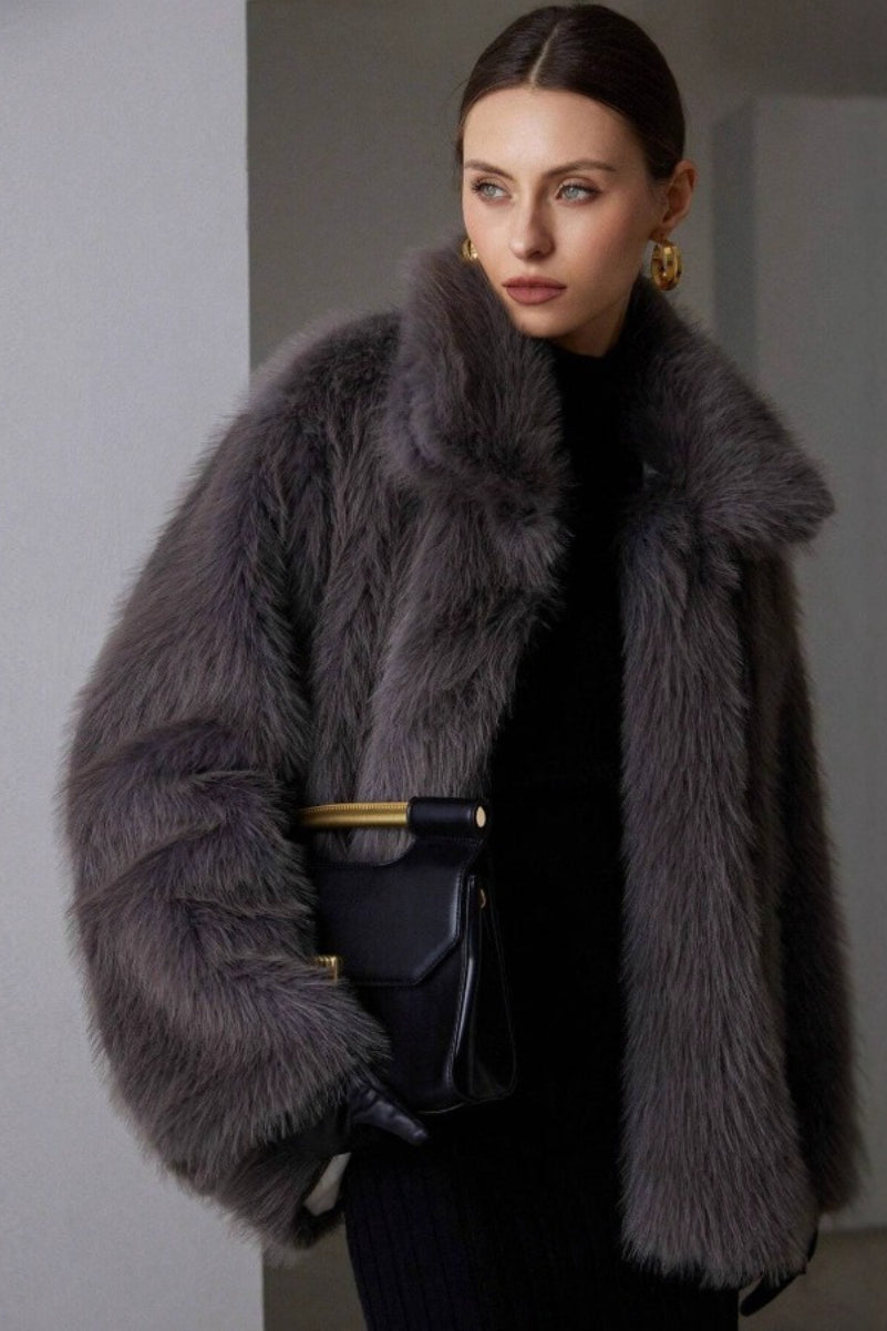 Luxe Solid Faux Fur Winter Coat