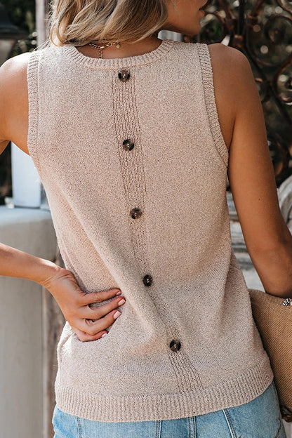 Scotlynn Back Button Knit Tank