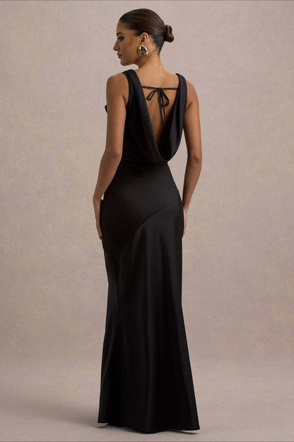 Satin Mermaid Low-Back Party Dress