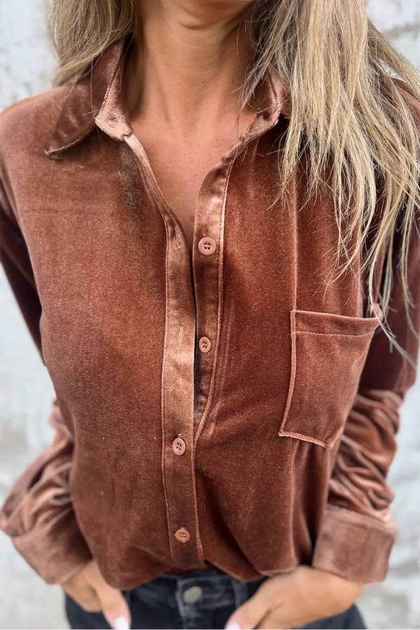 Chest Pocket Velvet Shirt