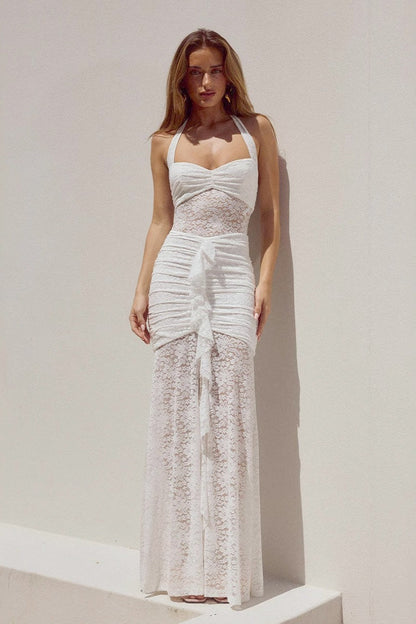 Slim Fit Halter Lace Dress