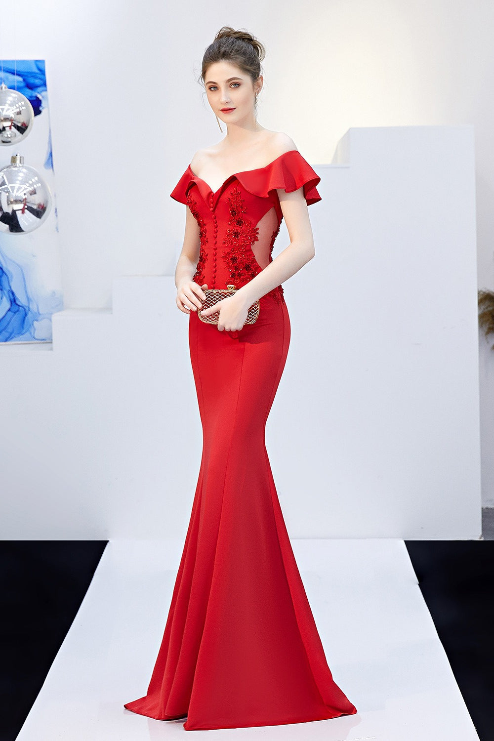 Elegant Off Shoulder Bodycon Formal Dress