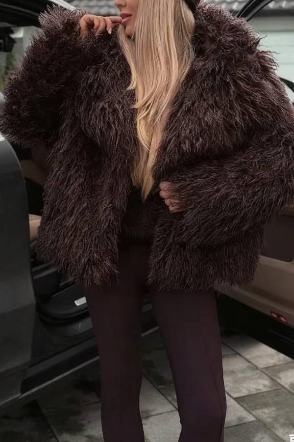 HOT TREND CHOCOLATE FUR JACKET