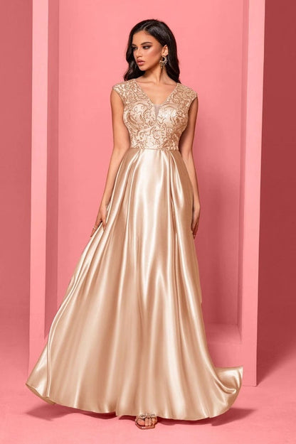 V Neck Sleeveless Mermaid Prom Dress