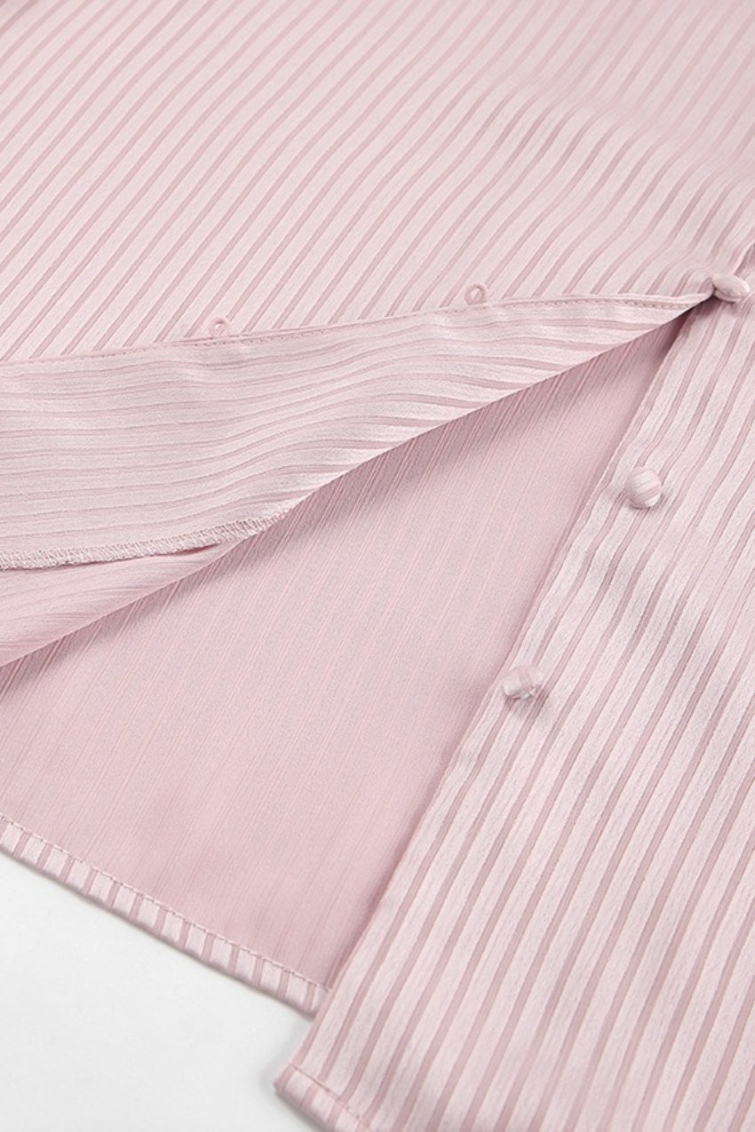 Loose Fit Long Sleeve Casual Detachable Collar Blouse