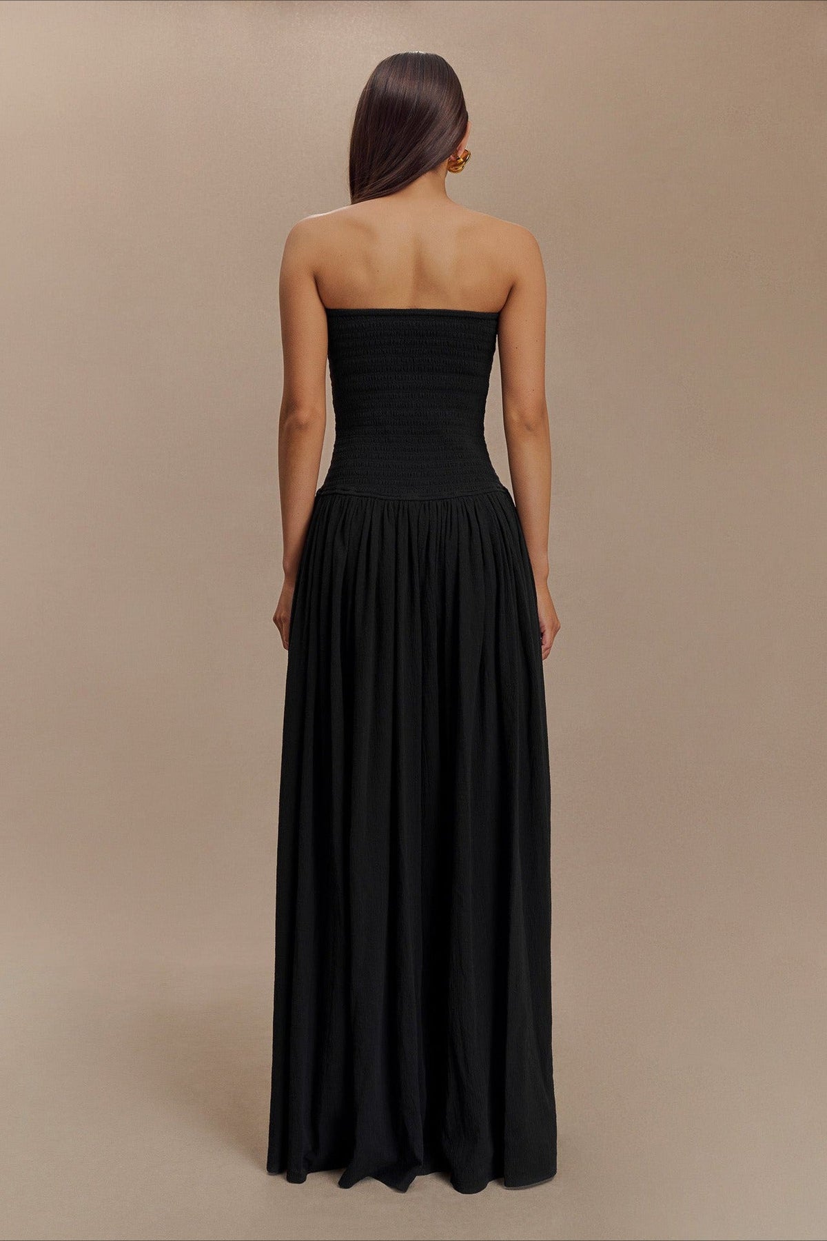 Solid Color Sleeveless Backless Ruched Corset Maxi Prom Dress