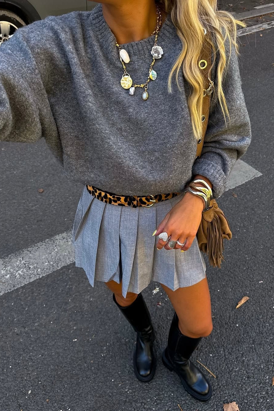 Plain Ribbed Long Sleeve Sweater