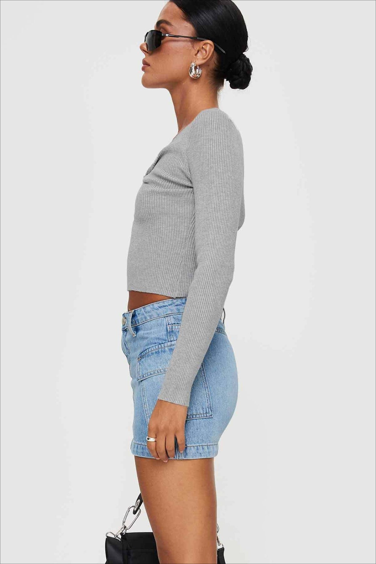 Slim Fit Low Waist Denim Mini Skirt
