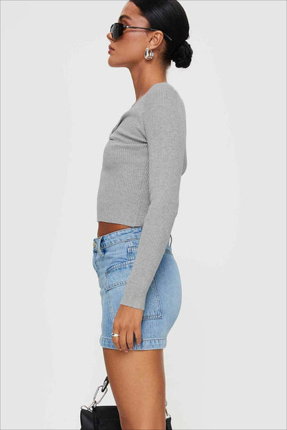 Slim Fit Low Waist Denim Mini Skirt