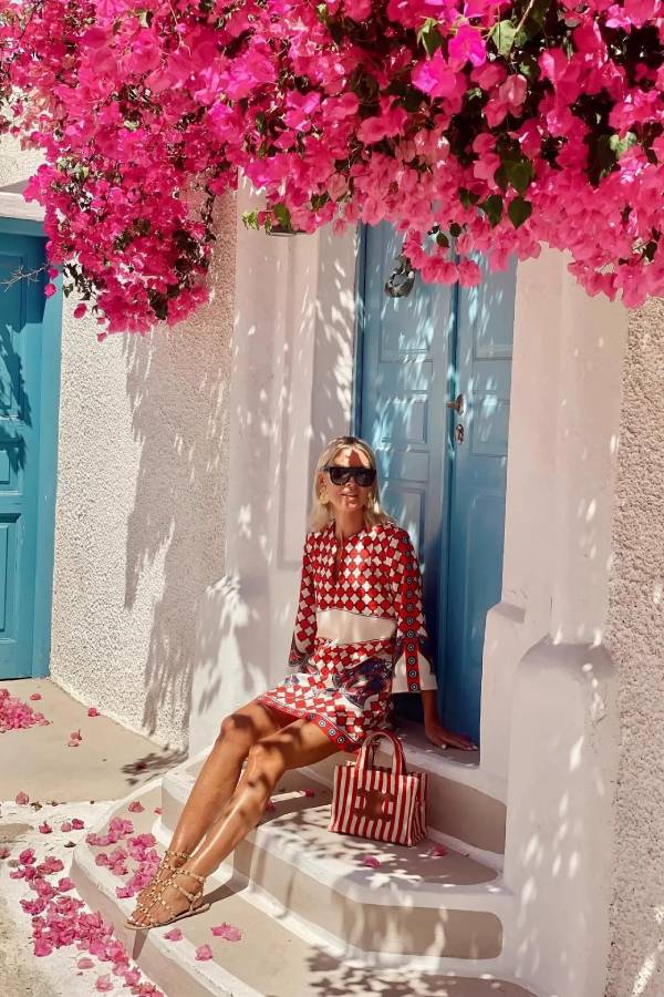 Ethnic style positioning print three-quarter sleeve mini dress