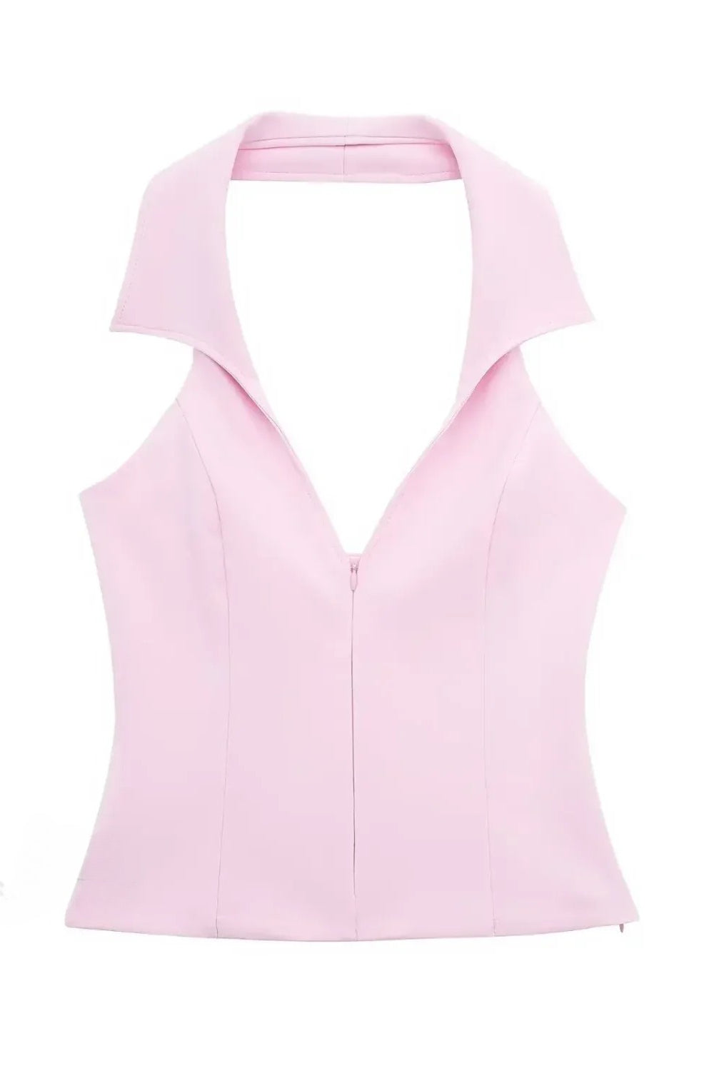Pink Halter Sleeveless Charming Top And Skort Set