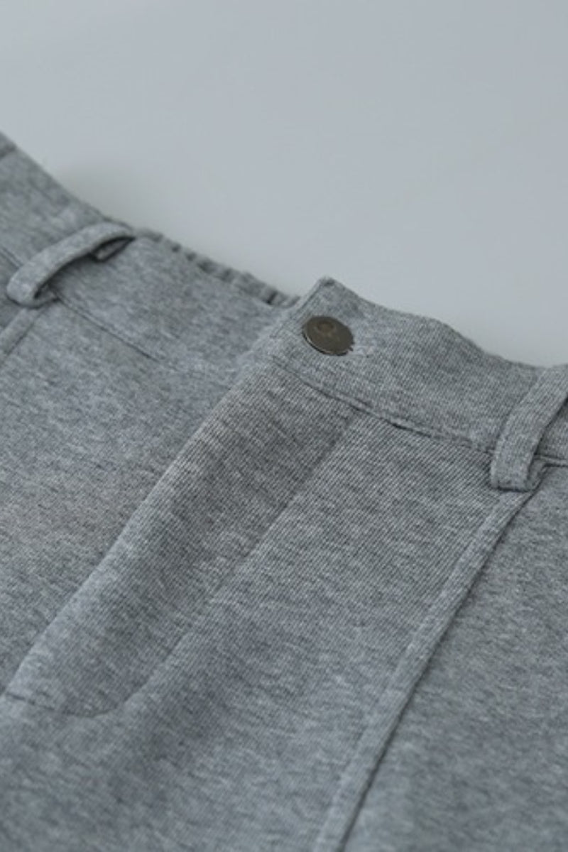 Relaxed Fit Curved Hem Thermal Knit Pants